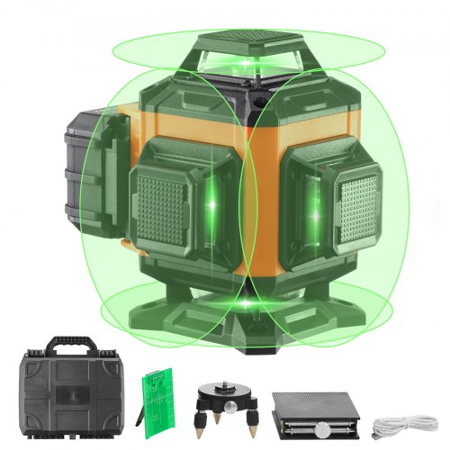 VEVOR Kreuzlinienlaser 30m Lasernivellier Selbstnivellierend Linienlaser 520nm±10nm Laserwellenlänge Baulaser ±0,28cm bei 10m Kreuzlaser ±3° Staub- & Wasserdicht inkl. Lithiumbatterie Typ-C-Leitung XJGSPY100FT16GSIAV9
