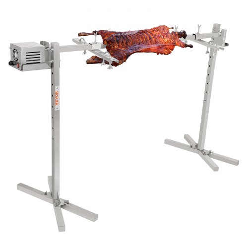 

VEVOR Spanferkelgrill Lammgrill 117 cm, 60 kg Edelstahl Drehspieß Spießbratengrill 52 W, Lammgrill BBQ Grill Grillwagen Barbecue, 8 höhenverstellbarer Großer Spießgrill Putenfleisch, Schinken usw.