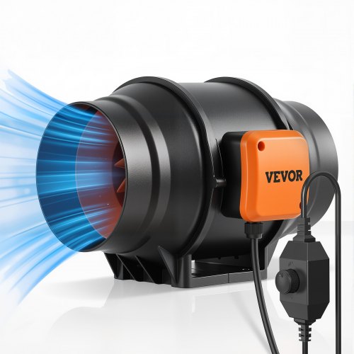 VEVOR Inline-Rohrventilator, 60 W, Rauchabzug, Inline-Kanalventilator mit variablem Drehzahlregler, leiser Abluftventilator mit AC-Motor für Kühlverstärker, Wachstumszelte, Hydrokultur