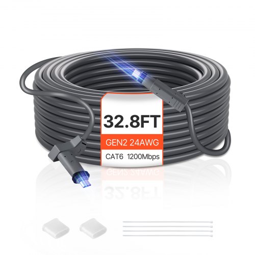 VEVOR Starlink Standardkabel Gen 2 Satelliten-V2-Verlängerungskabel 10m 24 AWG / 0.25 mm²