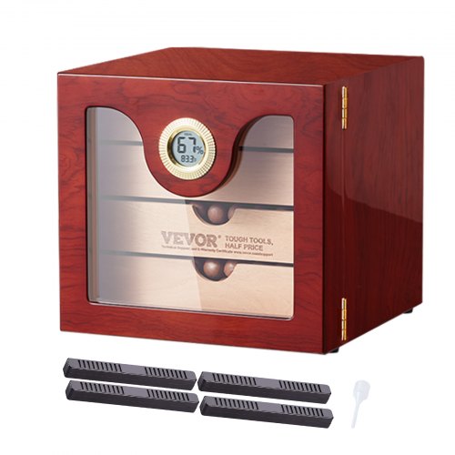 

VEVOR 50-100 Zigarren-Humidor-Schrank Zedernholz-Zigarrenkiste 240x242x226mm