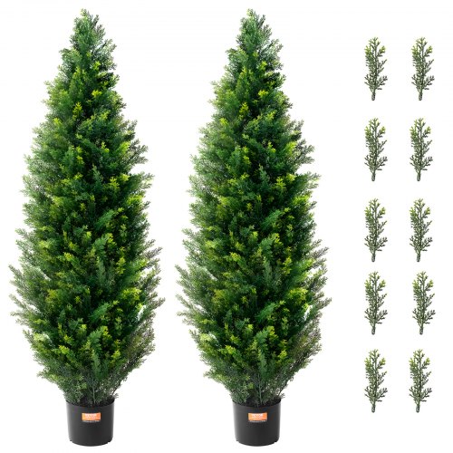 

VEVOR 2er-Set Künstliche Zeder Formschnittbaum Kunstpflanzen PE Zypresse 121,9cm