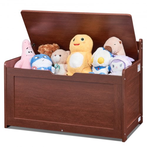 

VEVOR Kindersitzbank Spielzeug Aufbewahrungsbank, Sitzbank mit Stauraum Kinder Spielzeugkiste, Spielzeugaufbewahrung, Spielzeugkiste mit Klappdeckel und Rückenlehne, 830 x 455 x 609 mm Kirsche