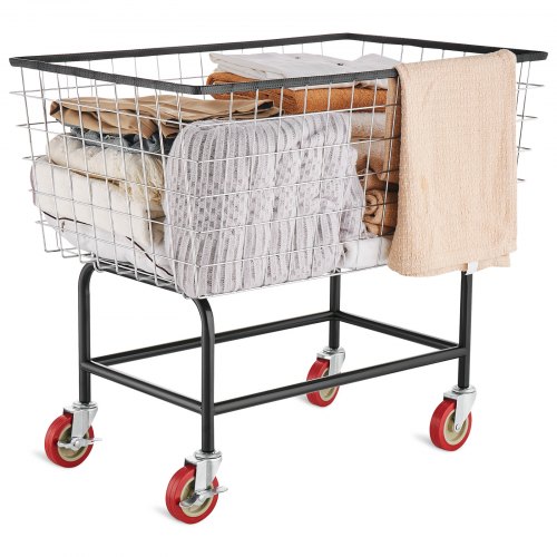 VEVOR Draht-Wäschewagen, Draht-Wäschekorb, 4,5 Scheffel, robust, mit 5-Zoll-Rädern