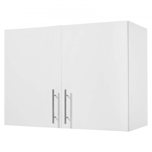 VEVOR Wandschrank für Waschküche, 2-stöckiger Wandhängeschrank mit verstellbarer Ablage, Küchenschrank mit 2 Türen, für Küche Bad Wäscherei, 40,6 x 81,3 x 61 cm (T x B x H), Oberschrank Weiß