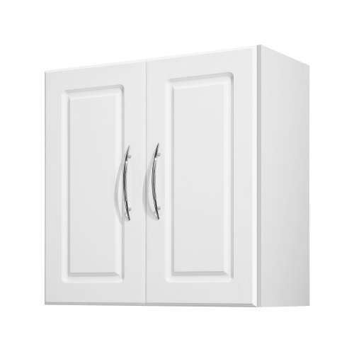 VEVOR Wandschrank für Waschküche Wandhängeschrank 2-stufig mit 2 Türen Weiß