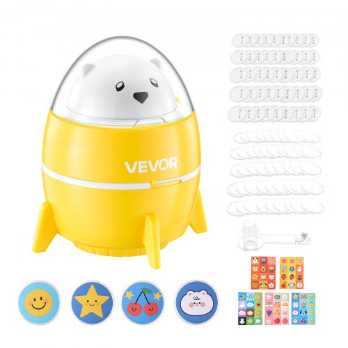 VEVOR Buttonmaschine 58 mm Knopfmachermaschine Kunststoff Badgemaker, mit 50 Buttonrohlingen & Vorgedrucktem Musterpapier Kreisschneider DIY-Projekte Schulveranstaltungen Geburtstagsgeschenk