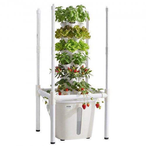 

VEVOR Hydroponischer Turm 30 Pods, Hydrotower 6 Ebenen, Hydroponik-Anbausystem-Set mit LED-Pflanzenlampe, App-Steuerung, 20-L-Wassertank & Pumpe, Hydroponic Tower für Kräuter, Obst & Gemüse