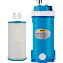 VEVOR Pool Kartuschenfilteranlage 14m2 Filterfläche Schwimmbadpumpe 24 m3/h max. Durchfluss kartuschenfilter Pumpe 22,5cm Filterdurchmesser Filterpumpe Geeignet zum Filtern von Sand Fett Blätter
