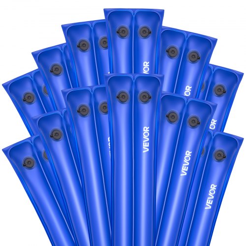 VEVOR Pool Beschwerungssack, 12 Packungen à 300 cm, 0,4 mm dicke PVC-Säcke mit Gewichten mit auslaufsicherem Schraubverschluss, Wassersäcke zur Befestigung von Poolabdeckungen im Winter, blau