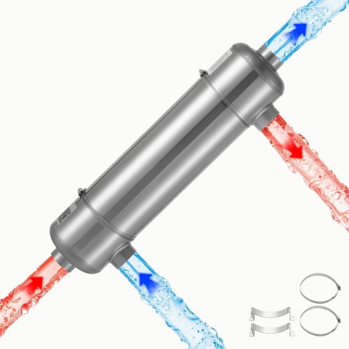 

VEVOR Schwimmbad Wärmetauscher 61,5 kW, Edelstahl Schwimmbadheizer mit 30 Rohren, Pool-Wärmeüberträger mit 1,0 MPa Druck & 0,46 m² Wärmetauscherfläche, Wärmeaustauscher für Poolsystem Spa Heizung