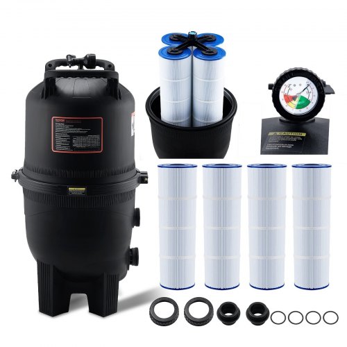 VEVOR Kartuschen-Poolfilter,620 x 560 x 1169 mm, Einbau-Poolfilter, oberirdisches Schwimmbad-Filtrationsfiltersystem mit Upgrade-Filter und auslaufsicher, für Whirlpools, Spa, aufblasbare Pools YCTSGLQDXYCB58SRNV0