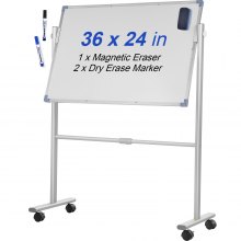 VEVOR Mobiles Whiteboard Doppelseitige Whiteboard 60x90cm Whiteboard Magnetisch
