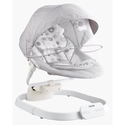 

VEVOR Babyschaukel, Babywippe mit 3 Geschwindigkeiten & 3 Sitzpositionen, IMD-Touchpanel, Fernbedienung, Bluetooth & 10 voreingestellten Liedern, für Kinder im Alter von 0–9 Monaten bis zu 9 kg