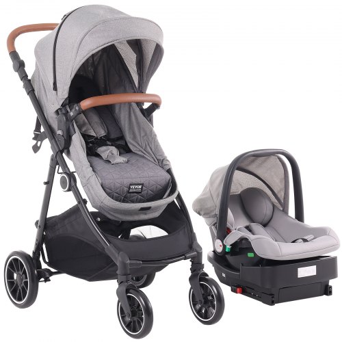 

VEVOR 3in1 Kinderwagen Kinderbuggy Reisebuggy Buggy Autositz Dunkelgrau&Schwarz