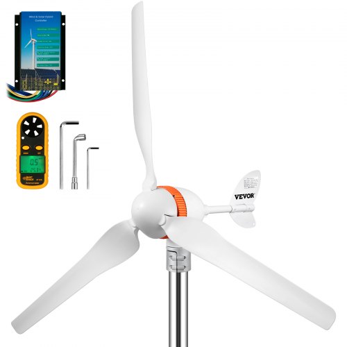 

VEVOR Wind&Solar Turbinengenerator 12V Windgenerator 400W mit Anemometer 3 Flügel