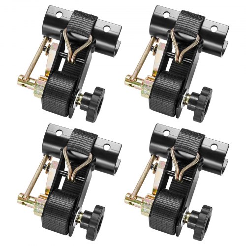 

VEVOR Spanngurte für Leitergestell, 47,5–50,8 mm, schwarze Rundrohrbefestigung, 38 mm x 2,25 m, Ratschengurte mit doppelten J-Haken, 226,8 kg Traglast, mit Schnallenverschluss (4er-Pack)