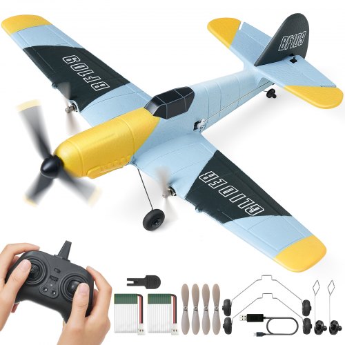 

VEVOR RC-Flugzeug, 2,4 GHz 3-Kanal-Fernsteuerungsflugzeug mit 6-Achsen-Gyrostabilisator, flugbereites Kampfflugzeug-Spielzeug mit 2 Batterien, leicht zu fliegendes RC-Segelflugzeug für Erwachsene, Kinder, Anfänger und Jungen