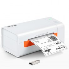 VEVOR Etikettendrucker Labeldrucker 203DPI edikettendruckgerät 40-108mm USB