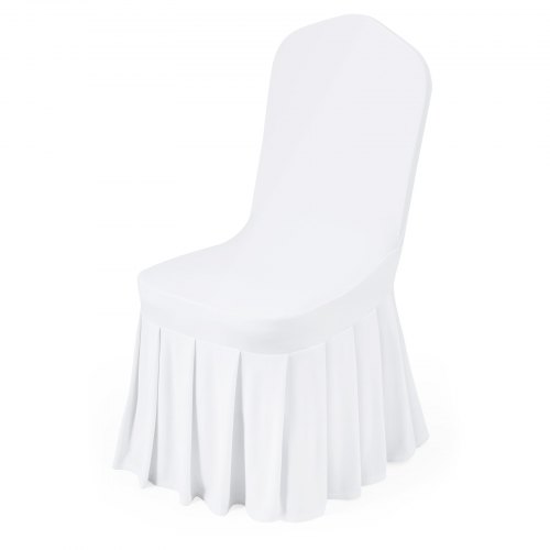 

VEVOR Stuhlhussen Stuhlbezug mit flacher Vorderseite 30 Stk. waschbarer Stuhlüberzug aus Polyester-Spandex für Hochzeitsfeiern Esszimmerbankette, passend für Stühle (51 x 45 x 95 cm) Weiß
