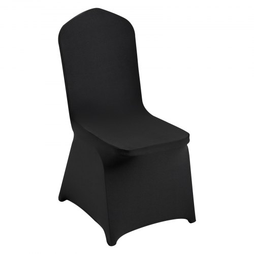 VEVOR Stuhlhussen aus Elastischem Spandex für Klappstühle, Universell Passender Stuhlbezug, Abnehmbare & Waschbare Schonbezüge, für Hochzeiten, Feiertage, Partys, Feiern, Essen (50 Stück, Schwarz)