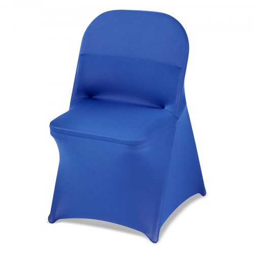 VEVOR Stuhlhussen Stuhlbezug Stretch 50 Stk. waschbarer & abnehmbarer Stuhlüberzug aus Polyester-Spandex für Hochzeitsfeiern Esszimmerbankette, passend für Klappstühle (45 x 46 x 77 cm) Blau