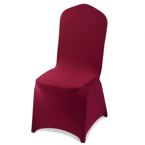 VEVOR Stuhlhussen Stuhlbezug 50 Stk. waschbarer & abnehmbarer Stuhlüberzug aus Polyester-Spandex für Hochzeitsfeiern Esszimmerbankette Restaurant, passend für Stühle (51 x 45 x 95 cm) Burgunderrot