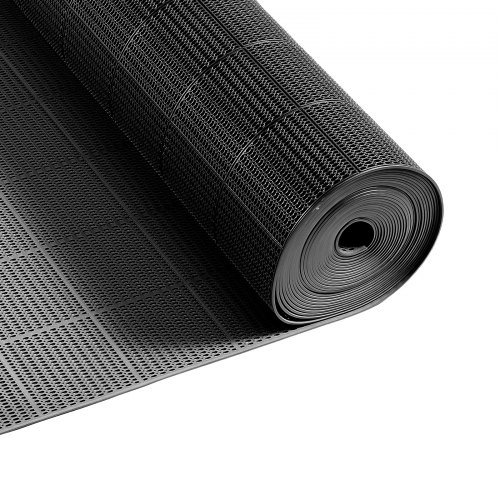 

VEVOR Drainagematte PVC (0,9 m x 15 m), Rutschfeste PVC-Bodenmatte Spritzschutzmatte für Nassbereiche, Hohlmattenrolle, Antirutschmatte für Schwimmbäder, Terrassen, Badezimmer & Toiletten, Schwarz