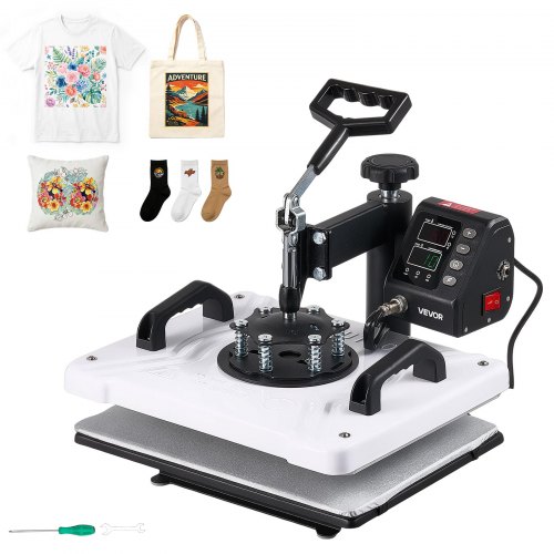 VEVOR Transferpresse 29x38cm Sublimationmaschine 900W Textilpresse, Schwenkarm Schnelles & Gleichmäßiges Aufheizen Zeit- & Temperaturregelung T-Shirts Stoffbeutel Kissenbezüge Socken