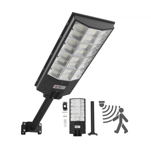 VEVOR Solar Straßenlaterne 450000LM, Straßenlampe 8000 W, Solarleuchte mit Dämmerungssensor, LED-Flutlicht mit Bewegungsmelder, IP65 wasserdichte Außenbeleuchtung, für Einfahrt & Hof, 1 Stück