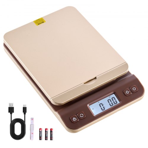 

VEVOR Digitale Paketwaage, 2g Genauigkeit, 40kg Postwaage mit Hold-/Tara-/Auto-Off-Funktion, Flip-Halter-Design & einfacher Kalibrierung, Briefwaage Plattformwaage, Batterie im Lieferumfang enthalten