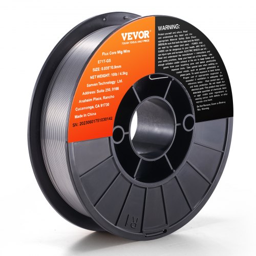 

VEVOR 1 Rolle Fülldraht E71T-GS 0,9 mm 4,5 kg MIG/MAG-Schweißdraht 200 mm Spulendurchmesser Schweißdrahtrolle 560 Mpa Zugfestigkeit Fülldrahtschweißen ohne Schutzgas