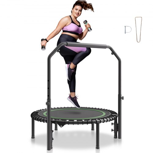 

VEVOR Faltbares Mini-Trampolin Fitness-Rebounder 1027 mm, 150 kg belastbares Tainingstrampolin, Rebounder Sport Trampolin Mini-Trampolin Gartentrampolin mit 4-stufig höhenverstellbarem Schaumstoffgriff
