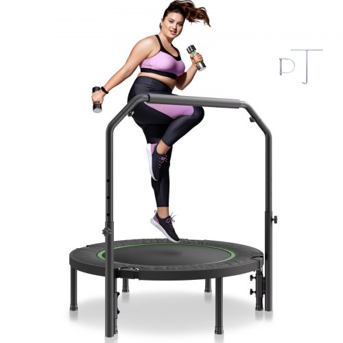 

VEVOR Faltbares Mini-Trampolin Fitness-Rebounder 1027 mm, 150 kg belastbares Tainingstrampolin, Rebounder Sport Trampolin Gartentrampolin mit 4-stufig höhenverstellbarem Griff & 32 Federn