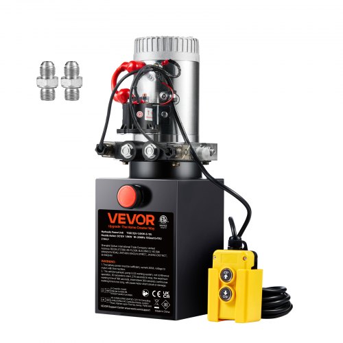 VEVOR Hydraulikpumpe Hydraulikaggregat 12 V Hydraulikaggregat 1600 W, Doppelwirkende Hydraulikpumpe Hydraulic Power Pack, 2,5 Gal Tank Hand Pump Hydraulikaggregat, für Aufzüge, Gabelstapler usw.