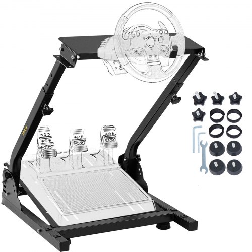 VEVOR Lenkradständer für Racing Simulator, kompatibel mit G29/G920/G27, Thrustmaster T300RS/TX, Fanatec – höhenverstellbar (62–80cm), klappbar, stabil, mit Gummifüßen