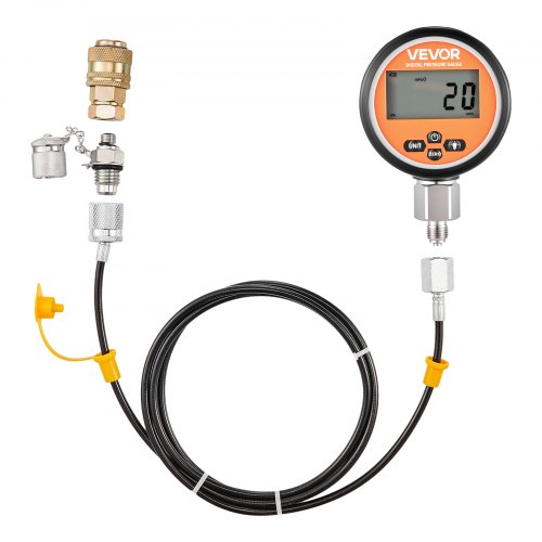 

VEVOR digitales Hydraulikdruck Testkupplungsset, 10000 PSI Druckmessgerät Manometer Tester mit 1 Manometer & 1 Testkupplung & 1 Schnellkupplung & 1 Schlauch für Bagger Baumaschinen