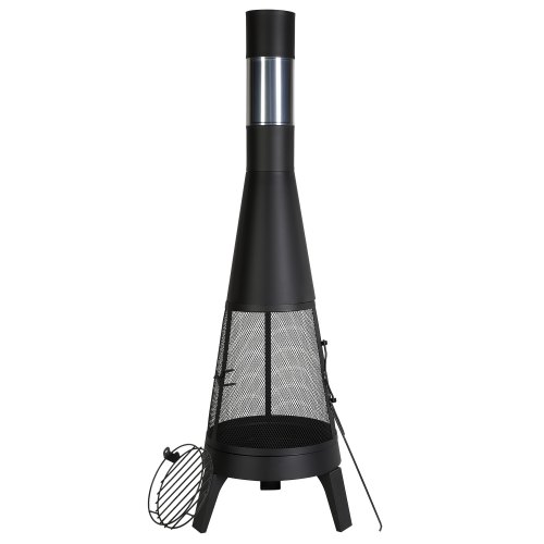 

VEVOR Gartenkamin, φ508x1495 mm Terrassenofen, konischer Kamin zum Grillen & Wärmen, Aztekenofen für draußen mit Grillgitter, Kaminmantel & rostfreiem Kamindeckel, für Terrasse, Garten, Hinterhof