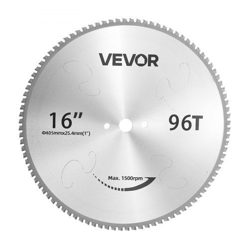VEVOR Sägeblatt 406,4 mm 96 Zähne Cermet-beschichtet Kalttrennsägeblatt, Kompatibel mit Kappsägen, 4000 Schnitte, Schneiden Glatter Oberflächen ohne Grate, Geräuschreduzierung, Wärmeableitungslöcher