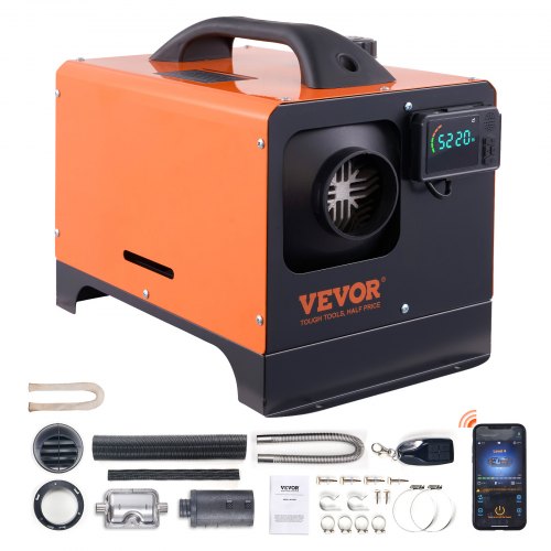 

VEVOR Luft Dieselheizung Standheizung 12 V 5 kW, Luftheizung Air Diesel Diesel Standheizung Lufterhitzer, 0,16–0,52 L/Std. Dieselheizung mit LCD-Display & 10 m Fernbedienung & Bluetooth-APP Steuerung