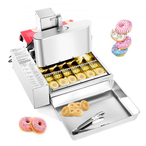 

VEVOR Gewerbliche Automatische Donutmaschine, 6-reihige Donutmaschine, 360 Stück/h, Elektrischer Hochleistungs-Donutbereiter, Fritteuse aus Edelstahl mit Intelligenter Steuerung, Donut Maker