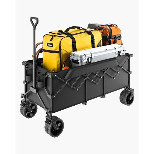 

VEVOR Bollerwagen 204 kg, 122x60x61cm faltbarer Transportwagen, Mehrzweckwagen, Handwagen mit Geländerädern, Strandwagen, Gartenwagen für den Außenbereich zum Einkaufen und Campen