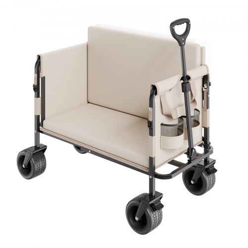 

VEVOR Bollerwagen, Handwagen 250 kg Tragkraft, 2-in-1-Klappwagen, umwandelbar in eine Bank, Mehrzweckwagen mit verstellbarem Griff, Outdoor-Wagen für Lebensmitteleinkauf, Camping, Gartenarbeit