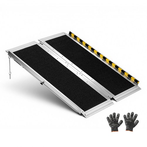 VEVOR Rollstuhlrampe Faltbar 915x736,6mm, 362,9kg Belastbare Schwellenrampe mit Rutschfester Oberfläche, Tragbare Alu-Auffahrschiene, Auffahrrampe für Rollstuhl Scooter Türschwelle Bordsteine Treppen