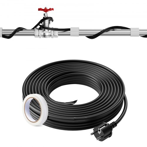 

VEVOR Selbstregulierendes Rohrheizkabel, 24,4 m, 16,4 W/m, Heizkabel Frostschutz, Wasserrohr-Heizkabel mit eingebautem Thermostat schützt PVC-Schläuche, Metall- & Kunststoffrohre vor dem Einfrieren
