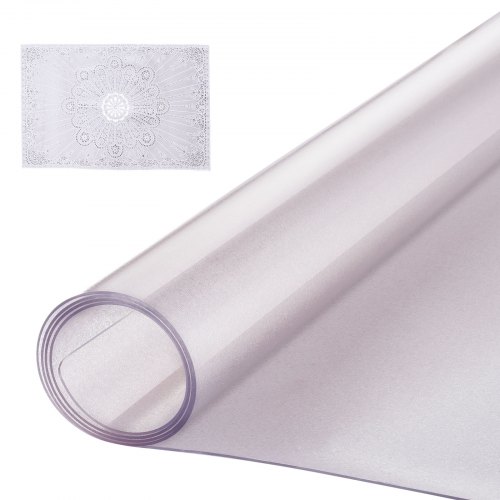 

VEVOR Kunststoff-Tischdecke, 91,4 x 152,4 cm, 1,5 mm dick, mattierter Tischschutz, rechteckige PVC-Schreibtischunterlage, wasserdichte und leicht zu reinigende Schreibtischunterlage, Tischdecke, für Büro, Kommode, Esszimmertisch, Nachttisch