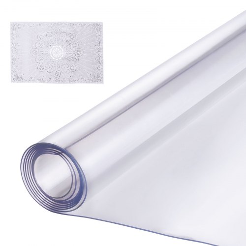 VEVOR Kunststoff-Tischdecke, 137,2 x 137,2 cm, 1,5 mm dick, transparenter Tischschutz, quadratische PVC-Schreibtischunterlage, wasserdichte und leicht zu reinigende Schreibtischunterlage, Tischdecke, für Büro, Kommode, Esszimmertisch, Nachttisch