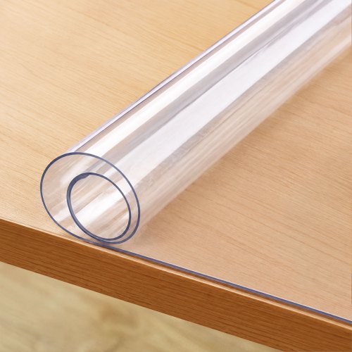 VEVOR Tischfolie Tischschutz Transparent 1,5 mm Dicke, Tischschutz-Folie PVC 918 x 1852 mm Rechteckige Tischdecke Tischfolie Abwaschbar Verschleißfest Hitzebeständig Wasserdichte Tisch-Schutzfolie