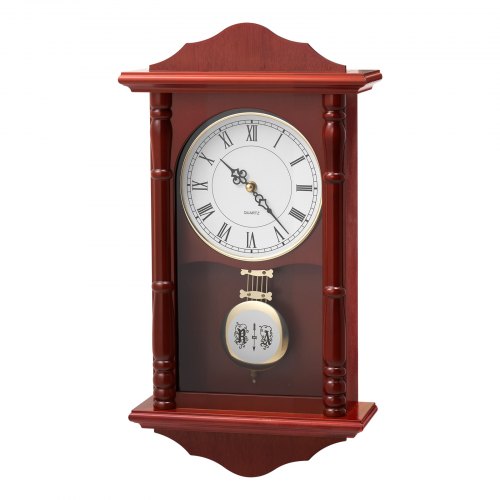 VEVOR Pendeluhr Vintage klassische Wanduhr mit Quarzwerk 460x240x92mm Holz