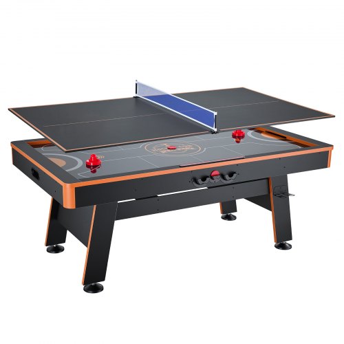 VEVOR Spieltisch Kombi Airhockeytisch Tischtennistisch Esstisch Wandelbar für Zuhause, Integrierter Stauraum, Gleichmäßiger Luftstrom, Verstärkter Rahmen und Komplettes Zubehör für Direktes Spielen